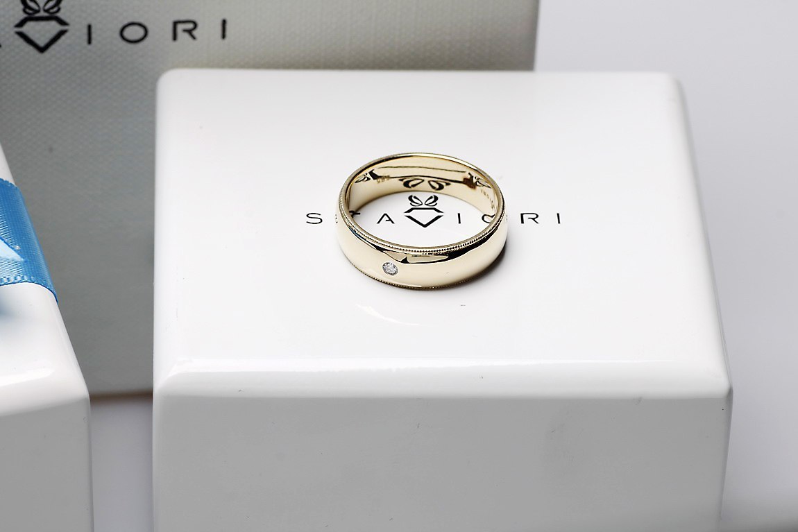 Emaga Złota obrączka OBD4079 - Diament